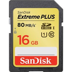 Sandisk Extreme Sdhc 16gb Class 10 80mb/S Memory Card