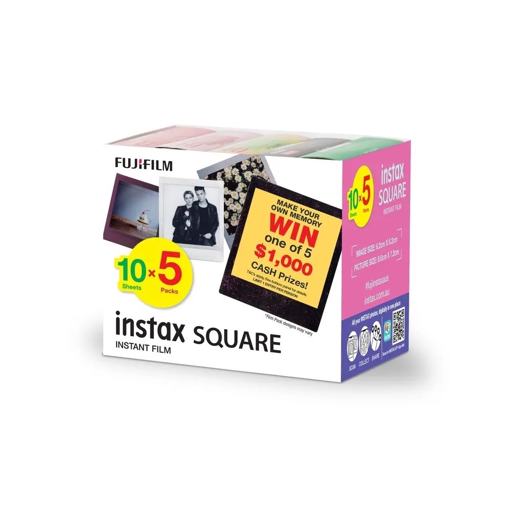 Fujifilm Instax Square Novelty 50pk Film Diamonds Camera
