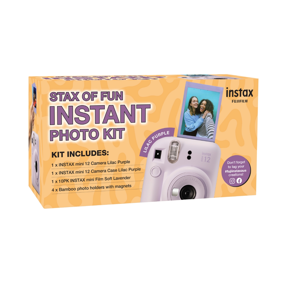thumbnail interactive-video image 1 of Fujifilm Instax Mini 12 Instant Camera Bundle – Lilac Purple With Film & Case 1 of 5